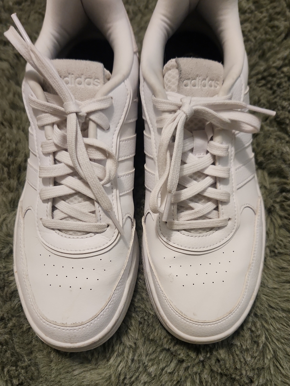 adidas Men’s White Low-Top Leather Sneakers